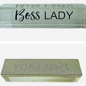 Dynasty "Boss Lady" Acrylic/Gold Glitter Paperweight